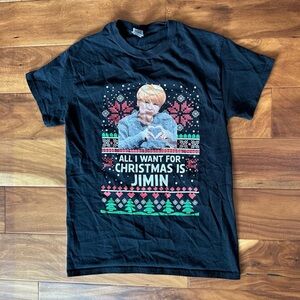 All I Want For Christmas is Jimin BTS K-Pop Black Tee size Small